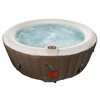 Aleko Round Inflatable Hot Tub Spa With Cover4 Person210 GallonBrown &White HTIR4BRW